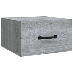 vidaXL Table de chevet murale Sonoma gris 35x35x20 cm