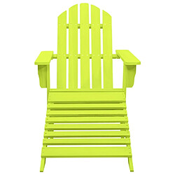 Maison Chic Chaise de jardin avec pouf - Fauteuil d'extérieur Adirondack Bois de sapin solide Vert -MN79616