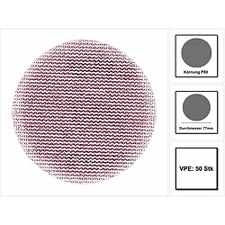 Mirka ABRANET Disque abrasif pour ponçage Grip - Ø 77mm P80 - 50 pièces. ( 5420305080 ) 