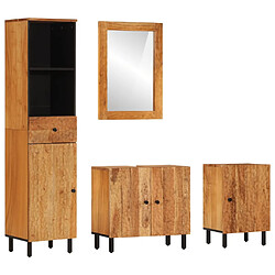 ComfortXL Ensemble D'armoires De Salle De Bain 4 Pièces Bois Massif D'acacia