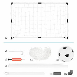 Acheter Play4Fun 2 cages de foot pour enfant 120 x 80cm, 1 ballon et pompe inclus, intérieur/extérieur