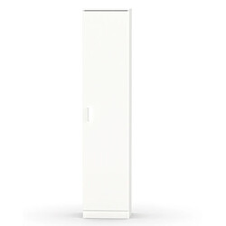 Pegane Armoire / meuble de rangement coloris blanc - Hauteur 180 x Longueur 40 x Profondeur 35 cm 