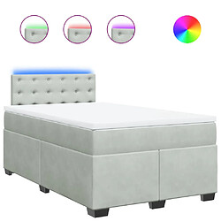 Vidaxl Sommier à lattes de lit et matelas Gris clair 120x200cm Velours 