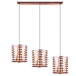 Stoex Or rose Suspension industrielle Cylindre Style Retro Vintage Lustre Abat-jour en Fer Corde ajustable Luminaire Salle à manger Chambre Salon Cuisine,Bar 