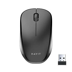 HAVIT MS66GT Souris bureautique sans fil 2,4 Ghz - 3 boutons - Portée 10 mètres - Nano récepteur - coloris noir 