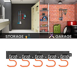 Mop Balai Titulaire Métal Fer Mur Monté Garage de Stockage Organisateur Outils Lourds Cintre avec 5 Crochets pour La Maison Salle de Bains jardin pas cher