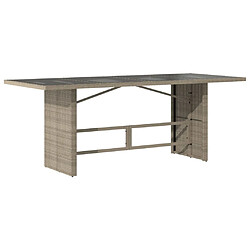 Acheter vidaXL Table de jardin dessus en verre gris clair 190x80x74 cm