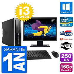 PC HP Compaq 6200 Pro SFF Ecran 27" i3-2120 RAM 16Go 250Go Windows 10 Wifi · Occasion 