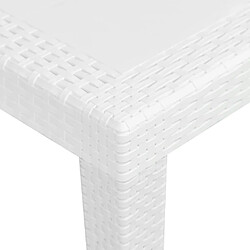 Avis Maison Chic Table de jardin | Table d'extérieur Blanc 79x79x72 cm Plastique Aspect de rotin -GKD97664