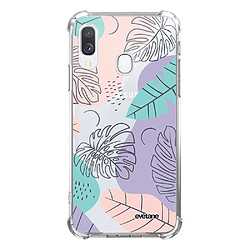 Evetane Coque Samsung Galaxy A20e silicone anti-choc souple angles renforcés transparente Coque Samsung Galaxy A20e anti-choc souple angles renforcés transparente Feuilles Pastels Evetane.