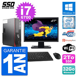 PC Fujitsu D556 DT Ecran 27" Intel Core i7-6700 RAM 32Go SSD 2To Windows 10 Wifi · Occasion 