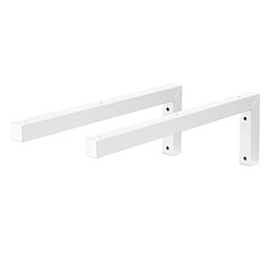 ML-Design Set 2x Consoles Murale en Forme de L, 450x150x30 mm, Blanc, Acier, Design Flottant Équerre, Supports d'Étagère en Angle pour Lavabo/Table pour Salle de Bain/Salon, Matériel de Montage Inclus 