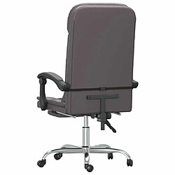 Maison Chic Fauteuil de massage inclinable de bureau,Fauteuil luxe de relaxation Gris Similicuir -MN45404 pas cher