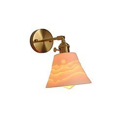 Universal Petite applique en céramique à double ombre de montagne de 15cm, 220VE27 * 1 sans ampoule, lampe de chevet pour la chambre, applique en laiton pour le salon(Or) 