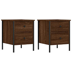 Maison Chic Tables de chevet 2pcs - Table basse Table de nuit - chêne marron 40x42x50cm bois d'ingénierie -MN77263