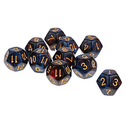 Acheter 10pcs 12 sided dés d12 dés polyédriques pour les jeux de table des donjons et des dragons Red Blue