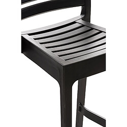 Decoshop26 Tabouret de bar pour intérieur ou extérieur en plastique noir empilable avec repose-pieds 10_0000656 pas cher