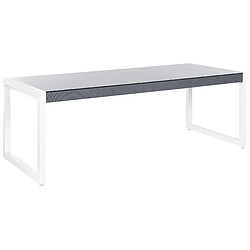 Beliani Table de jardin 210 x 90 cm Verre Blanc cassé BACOLI 