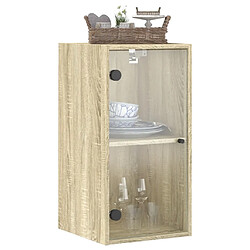 Avis vidaXL Armoire murale avec portes en verre chêne sonoma 35x37x68,5 cm