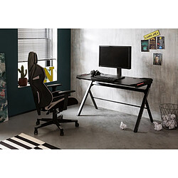 Acheter Pegane Bureau d'ordinateur avec LED et couvercle coloris noir - Longueur 120 x Hauteur 73 x Profondeur 60 cm