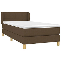 Avis Maison Chic Structures de lit + matelas,Lit à sommier tapissier avec matelas Marron foncé 100x200 cm -MN23026