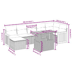 Avis vidaXL Salon de jardin avec coussins 8 pcs beige résine tressée