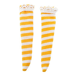 Acheter 1/6 Stripe Jaune Bas Chaussettes Pour BJD Blythe Poupées Vêtements Accessoires