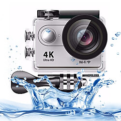 Wewoo Caméra sport argent 4K Ultra HD 1080P 12MP 2 pouces LCD Écran WiFi Sports Caméra, 170 Degrés Angle Grand Angle, 30 m Étanche 