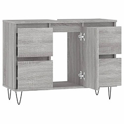 Acheter vidaXL Armoire salle de bain sonoma gris 80x33x60 cm bois d'ingénierie