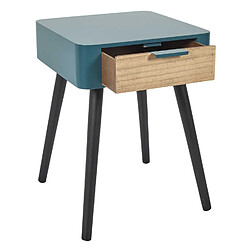 Avis Toilinux Table de chevet 1 tiroir en MDF - Bleu Canard