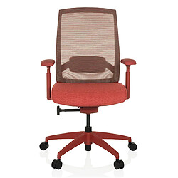 Chaise de bureau / chaise pivotante COLORE dossier résille / assise tissu rouge hjh OFFICE 