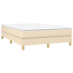 Avis Maison Chic Lit Adulte - Lit simple Lit à sommier tapissier avec matelas moelleux - Meuble de Chambre - Crème 140x200 cm Tissu -MN11410