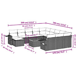 Avis Maison Chic Salon de jardin avec coussins 13 pcs, Ensemble Tables et chaises de jardin, gris résine tressée -GKD333367