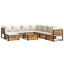 vidaXL Salon de jardin avec coussins 9 pcs bois massif d'acacia