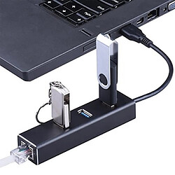 Tech Discount TD® Concentrateur usb Carte réseau hub 3.0 ethernet micro sd 3 ports multiprise multiple adaptateur transfert de données rapide