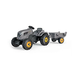 SMOBY Tracteur a pédales Stronger XXL + Remorque - Gris