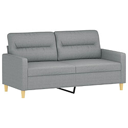 Maison Chic Canapé à 2 places,Sofa de Salon,Canapé droit Gris clair 140 cm Tissu -GKD539708