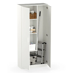 Avis Pegane Armoire / meuble de rangement coloris blanc - Hauteur 180 x Longueur 80 x Profondeur 35 cm