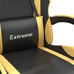 vidaXL Chaise de jeu pivotante Noir et doré Similicuir pas cher