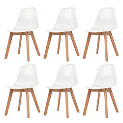 vidaXL Chaises à manger lot de 6 Blanc Plastique