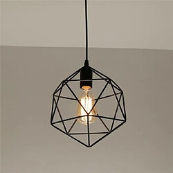 Acheter Stoex E27 Lustre Suspension Industriel forme diamant abat-jour 3 luminaire 25cm Noir