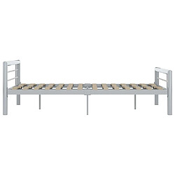 Acheter Maison Chic Lit adulte - Lit simple Cadre de lit,Structure du lit Contemporain Gris et blanc Métal 160 x 200 cm -MN25751