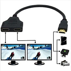 Zgeer Prise HDMI 1 mâle vers Double HDMI 2 femelle Y adaptateur de câble de répartiteur LCD LED HD TV 