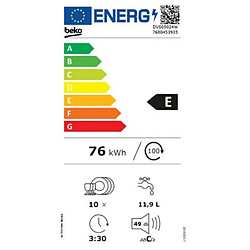 Lave-vaisselle 45cm 10c 49db - dvs05024w - BEKO