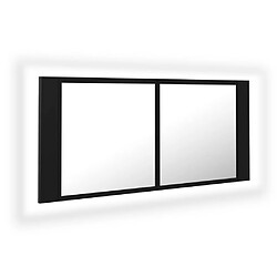 vidaXL Armoire à miroir de salle de bain LED Noir 100x12x45 Acrylique