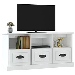 Acheter Maison Chic Meuble TV scandinave - Banc TV pour salon blanc brillant 100x35x50 cm bois d'ingénierie -MN74228