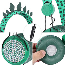 Acheter Universal Headset Boys pour enfants, casque de dinosaure filaire avec microphone 3,5 mm de prise et bandeau réglable et cordon sans enchevêtrement, casque adapté à l'école