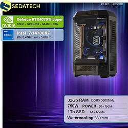 Sedatech PC Gamer Pro V360 • Intel i7-14700KF • RTX4070Ti Super • 32Go DDR5 • 1To SSD M.2 • sans OS