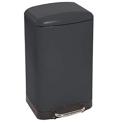 Pegane Poubelle rectangulaire à pédale coloris noir - 30 Litres