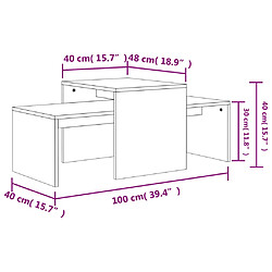 vidaXL Ensemble de tables basses Chêne sonoma bois d’ingénierie pas cher